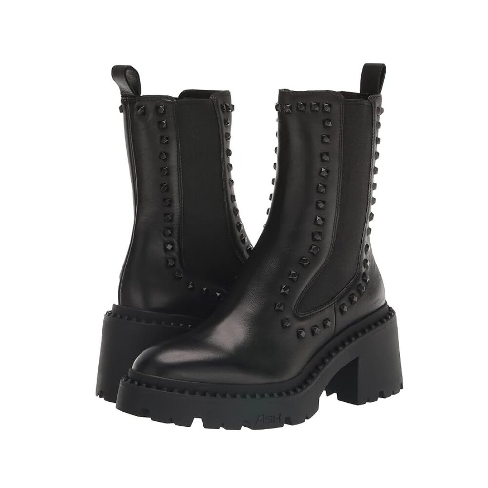 Ash Black Studded Platform Chelsea Boots
